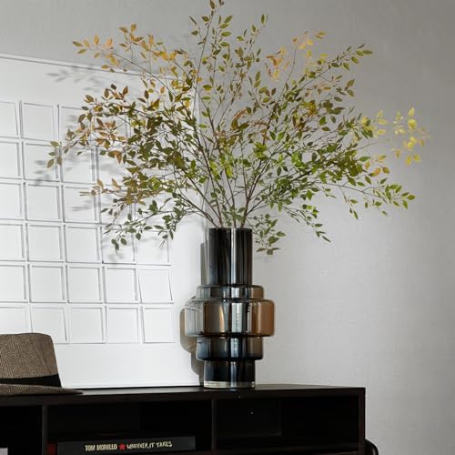 Artificial Greenery Branches Fake Plants Eucalyptus Stems,Plastics Ficus Stems for Vase, Faux Plants Indoor,43.3" Faux Greenery Indoor Vase Fillers for Home Decoration(3Pcs Orange) - Image 5