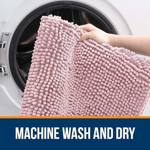 OLANLY Small Bathroom Rugs 24x16, Extra Soft Absorbent Chenille Bath Rugs - Image 5
