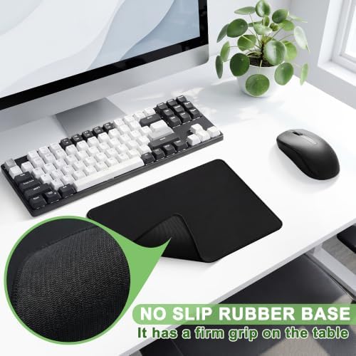 3 Pack Mouse Pad, Stitched Edges and Non-Slip Rubber Base, Black - Image 2