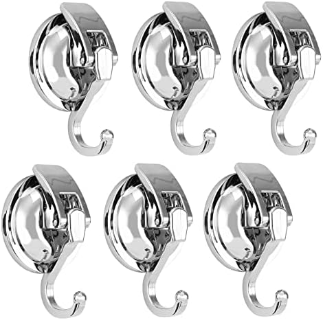 Wreath Hanger, 6 Pack, Silver-Plated Polished Suction Hooks for Window Glass Kitchen Bathroom, Reusable Without Punching for Towel Loofah Robe Coat Wreath Decor, ABS Plastic by BuynowKhdrvokVacuumcup