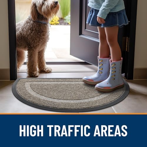 OLANLY Half Circle Front Door Mat Outside 47x23 All-Season Rubber Doormat - Image 6