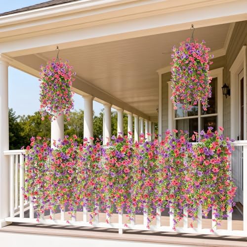 Hommyea Artificial Fake Fall Flowers Plants for Outdoors Mums Home Decor - Image 4