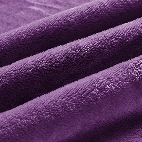 BEDELITE Fleece Blanket Soft Plush Throw for Couch Purple 50"x60" - Image 3