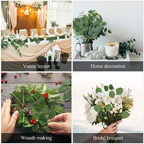 WILLBOND 30 Pieces Eucalyptus Stems Artificial Leaf Stem Faux Long Eucalyptus Artificial Greenery Leaves for Wedding, Office, Holiday, Home, Garden, Greens Decor - Image 4