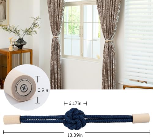 Magnetic Curtain Tiebacks Holdbacks Rope Curtain Tie Backs Outdoor Contoeey - Image 2