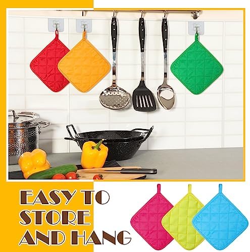 Bokon 12 Pcs Pot Holders Bulk for Kitchen, Multicolor Cotton Hot Pads - Image 5
