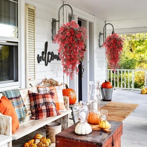 RECUTMS Artificial Hanging Plants,Fake Ferns,4 Pcs Fake Hanging Plants - Image 6
