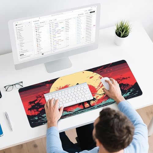 Gaming Mouse Pad - (31.5"×11.8") Japanese Samurai Large Mouse Pads for Desk - Desk Mat for Keyboard and Mouse with Non-Slip Base, Desks Pad Matfor Game/Office & Home - Image 6