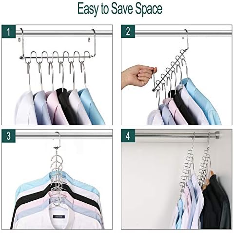 GEFTOL Metal Space Saving Hangers 12 Slots New Version Hanger Magic Cascading Hanger Closet Wardrobe Clothes Organizer(8 Pack) - Image 6