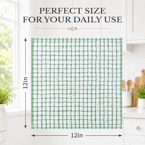 Homaxy 12 Pack Terry Kitchen Dish Cloths, 12"x12", Blue/Yellow/Red/Green - Image 3