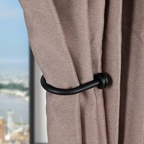 Curtain Holders, 2 Pack Matte Black Decorative Curtain Holdbacks for Wall Curtain Drapery - Image 3