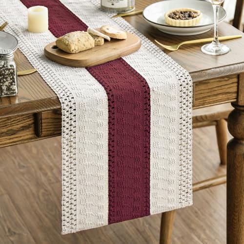 Artoid Mode Red Farmhouse Rustic Christmas Table Runner 12x60 Inch by ArtoidMode