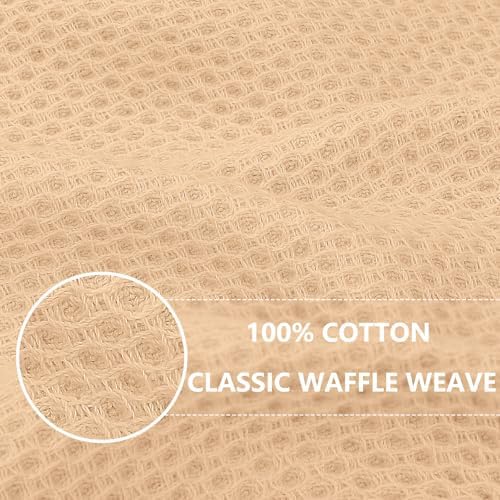 Homaxy 100% Cotton Waffle Weave Kitchen Dish Cloths 12-Pack, Apricot - Image 2