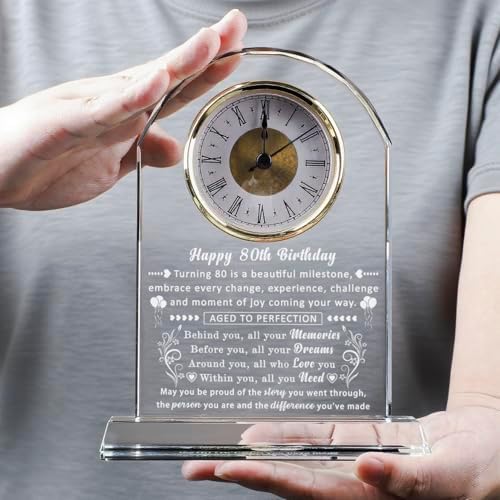 80th Birthday Gifts for Women, 80 Year Old Birthday Decorations Clock Gifts for Her, Meaningful Turining 80 Bday Gifts Idea for Women, Men, Friends, Mom, Dad, Sister - Image 5