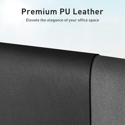 Aothia Non-Slip Waterproof PU Leather Desk Pad Protector for Mouse, Writing Desk, Office, Home, Laptop Blotter, 23.6" x 13.7", Black - Image 2