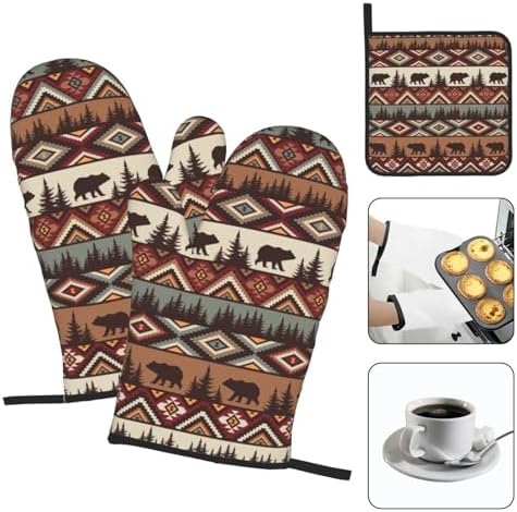 Vintage Rustic Oven Mitts and Pot Holders Sets Cabin Kitchen Decor - Image 3