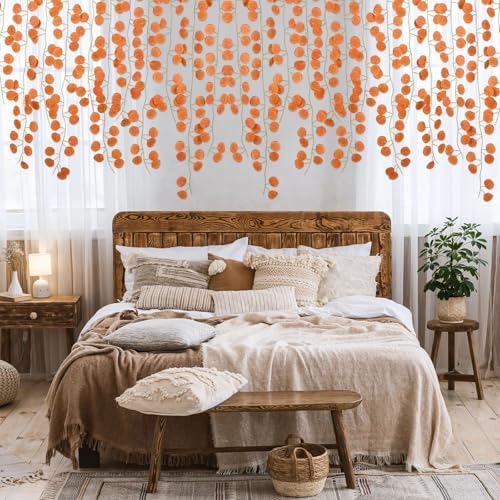 DearHouse 86 Feet 12 Strands Artificial Eucalyptus Leaf Plants Fall Garland Vine Hanging Eucalyptus Garland Thanksgiving Decor for Home Kitchen Wedding Wall Decor - Image 5