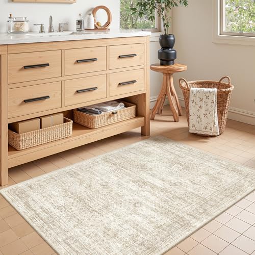 3x4 Rugs for Entryway,Washable Area Rug,Beige - Image 4