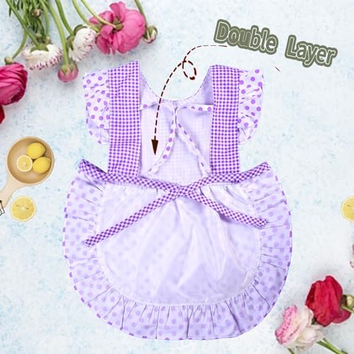 Love Potato Kids Aprons for Girls - Cute Gingham Apron with Pocket - Toddler Girl's Apron for Ages 1-3 Years - Image 3