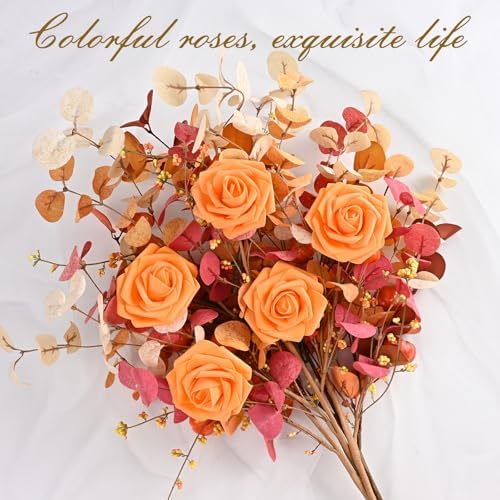 BLEUM CADE 36Pcs Artificial Flowers Fake Foam Roses with Stems for Wedding - Image 6