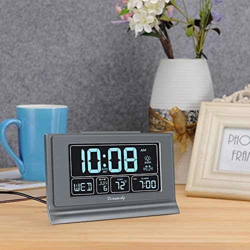 DreamSky Alarm Clocks for Bedrooms with Battery Backup, Auto Set - Image 3