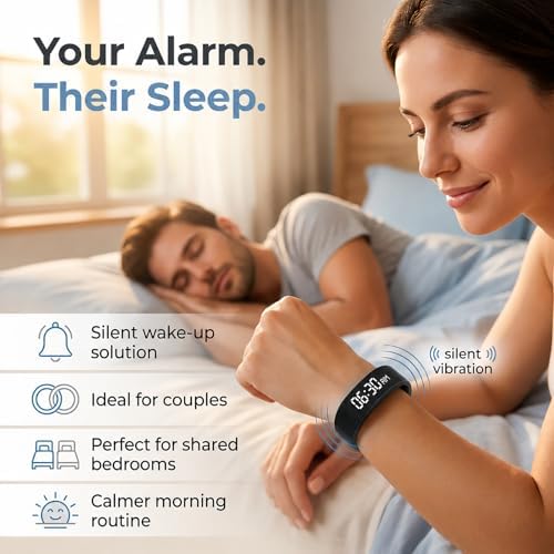 Vibrating Alarm Wristband Clock for Heavy Sleepers Wake Band Wrist Watch Silent Vibration Bracelet Loud Adults Strike Deaf People Despertar with that Won't Partner Extremely Deep (Only Orange Strap) - Image 2