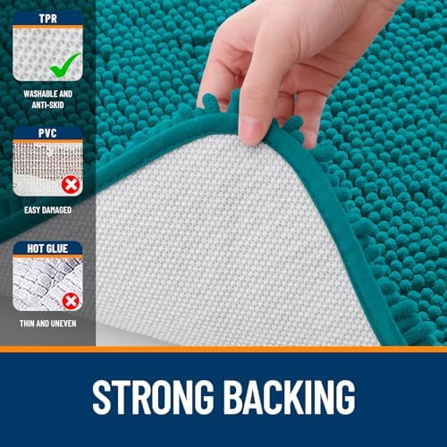 OLANLY Bathroom Rugs 34x21, Extra Soft Absorbent Chenille Bath Rugs - Image 6