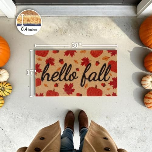 Fall Door Mat, Non Slip Outdoor Front Porch Welcome Mat 17"x30" - Image 2