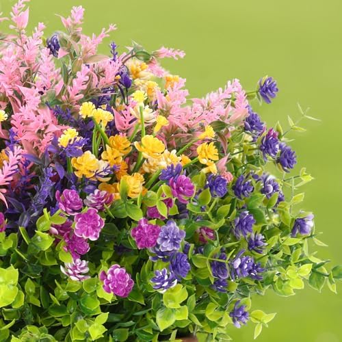 CEWOR Mixed Artificial Flowers for Outdoors UV Resistant Faux Flowers - Image 4