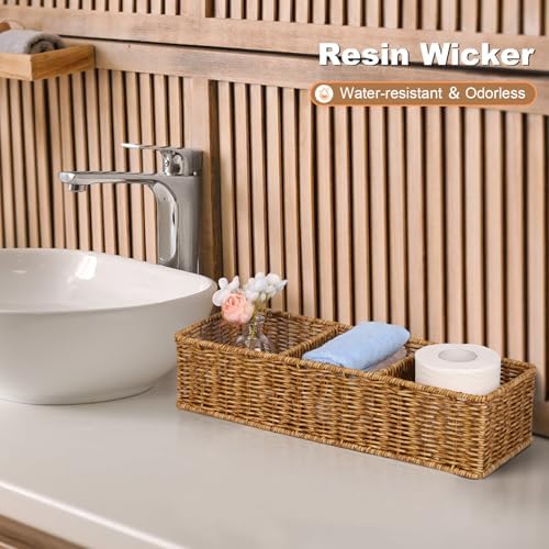 Upgraded Waterproof Toilet Paper Storage Basket, Small Living Room, Bedroom Decor Baskets for Organize Snack Tampon, Large Compartment 16.5 x 5.7 x 3.7 - Image 6