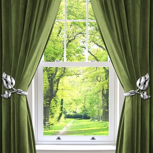 HIKMLK Leaf Shaped Curtain Tieback Holdbacks 2pcs, Handmade Metal Curtain Side Holders for Wall, Curtain Hook Pull Backs for Drapes Window Decoration - Image 6