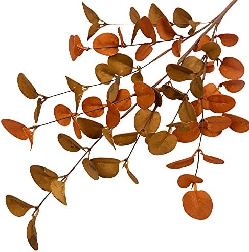 6 Pcs Fall Eucalyptus Leaves Artificial Eucalyptus Stems Fall Leaf Spray Autumn Leaves Fall Decorations for Home Floral Arrangement - Image 3