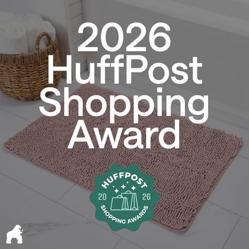 GORILLA GRIP Bath Rug Mat for Bathroom, Absorbent Chenille 24x17 Dusty Rose - Image 6