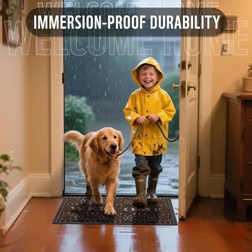 Yimobra Welcome Door Mat, 29.5 x 17 in, Brown - Image 5