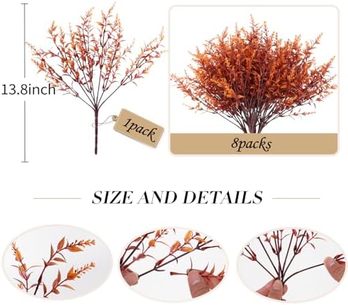 RECUTMS Outdoor Faux Plant Fall Fake Plant UV Resistant Artificial Greenery - Image 2