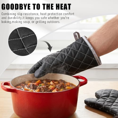 ARCLIBER 15" 482°F Terry Cloth Oven Mitts 100% Cotton Set of 2 - Image 3