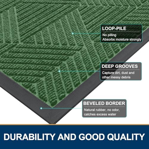 Smiry Half Circle Front Door Mat Outside Entrance, Rubber Doormat, 29.5x17 - Image 4