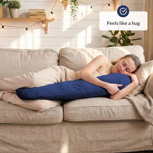 ODOXIA Weighted Pillow for Adults 6.5lbs (41" x 12") | Sleep Better & Feel Calm | Weighted Body Pillow for Stress Relief | Sleeping Hugging Pillows for Adults | Helps to Focus - Image 4