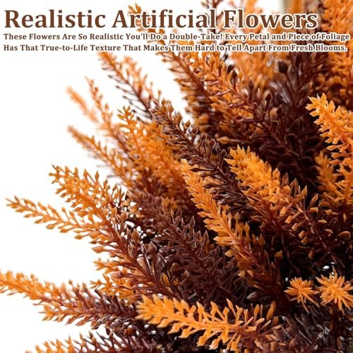 TURNMEON 10 Bundles Artificial Fall Flowers for Outdoors Fall Decorations - Image 6