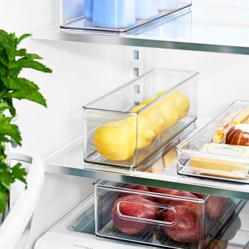 iDesign Stackable Fridge Storage Bin with Handle, Set of 3, Clear - Image 3