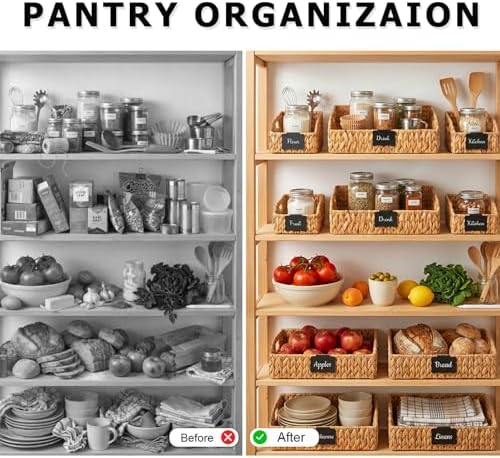 Pantry Baskets for Organizing,Wicker Storage Bins,3 Pack,Natural - Image 6