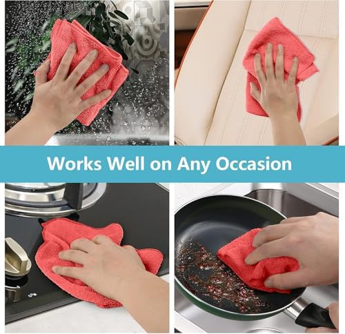 HOMEXCEL 100PK Microfiber Cleaning Cloth, Cleaning Rag for Home, 11.5x11.5 - Image 5