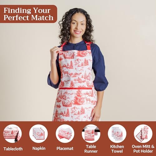 Maison d' Hermine Aprons for women with Pocket 100% Cotton (27.50"x31.50") - Image 4