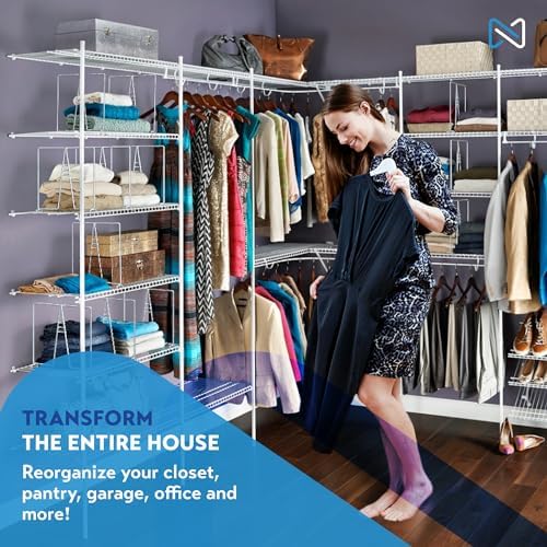 White Wire Shelf Dividers for Closet Organization – 8-Pack – Sturdy and Easy Set-Up Closet Shelf Dividers with Bonus Rose Gold Hanger – 12 inches x 12 inches - Image 4