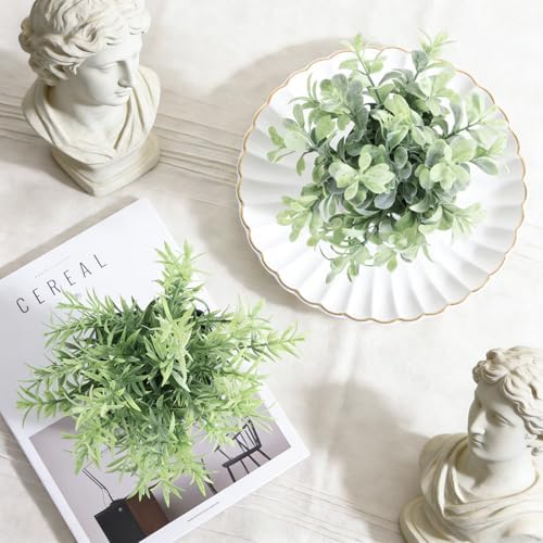 4pcs Fake Small Plants, Artificial Greenery Potted Plant for Home Office Decor, Small Faux Gray Grass Eucalyptus for Bathroom Plants Decoration, Mini Blue Plant Potted Table Shelf Decoration - Image 5
