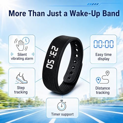 Vibrating Alarm Wristband Clock for Heavy Sleepers Wake Band Wrist Watch Silent Vibration Bracelet Loud Adults Strike Deaf People Despertar with that Won't Partner Extremely Deep (Only Orange Strap) - Image 5