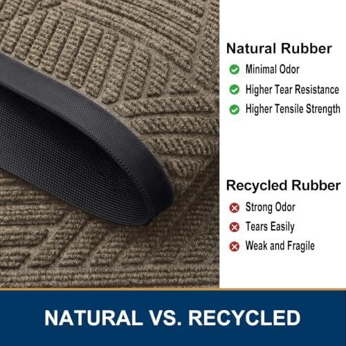 Smiry Front Door Mat Outside Entrance, Low Profile Rubber Doormat, 47x17 - Image 5