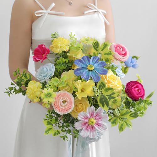 Serra Flora Artificial Flowers Combo Set Faux Flowers Bulk Flower Leaf with Stems for DIY Wedding Bouquets Centerpieces Baby Shower Party Home Decorations - Image 2
