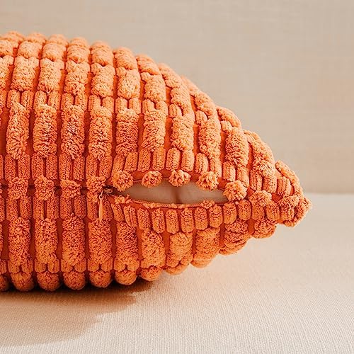 Fancy Homi 4 Packs Decorative Throw Pillow Covers for Living Room Couch Bed, Modern Farmhouse Boho Home Décor Accent Cushion Case, 26" x 26", Orange - Image 3