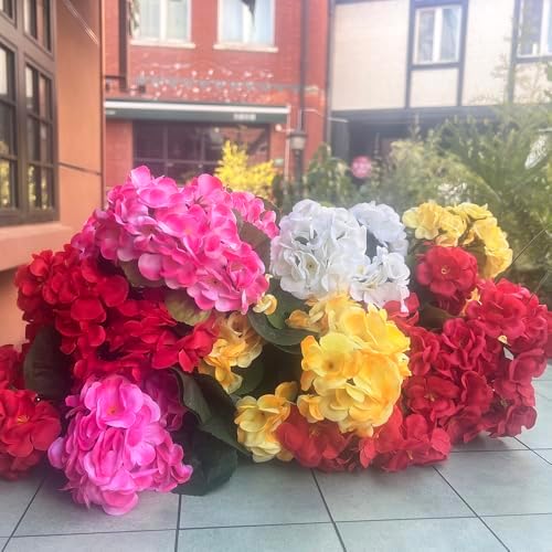 4 PCS Artificial Geraniums for Outdoors UV Resistant Fake Geraniums Flowers Silk Flowers for Home Garden Balcony Window Boxes Hanging Pot Decoration (Mix Color) - Image 4